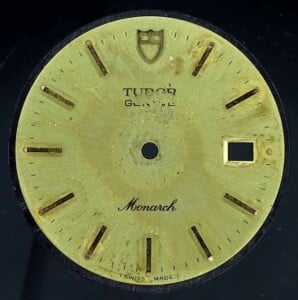 Tudor Geneve Monarch dial refinish before
